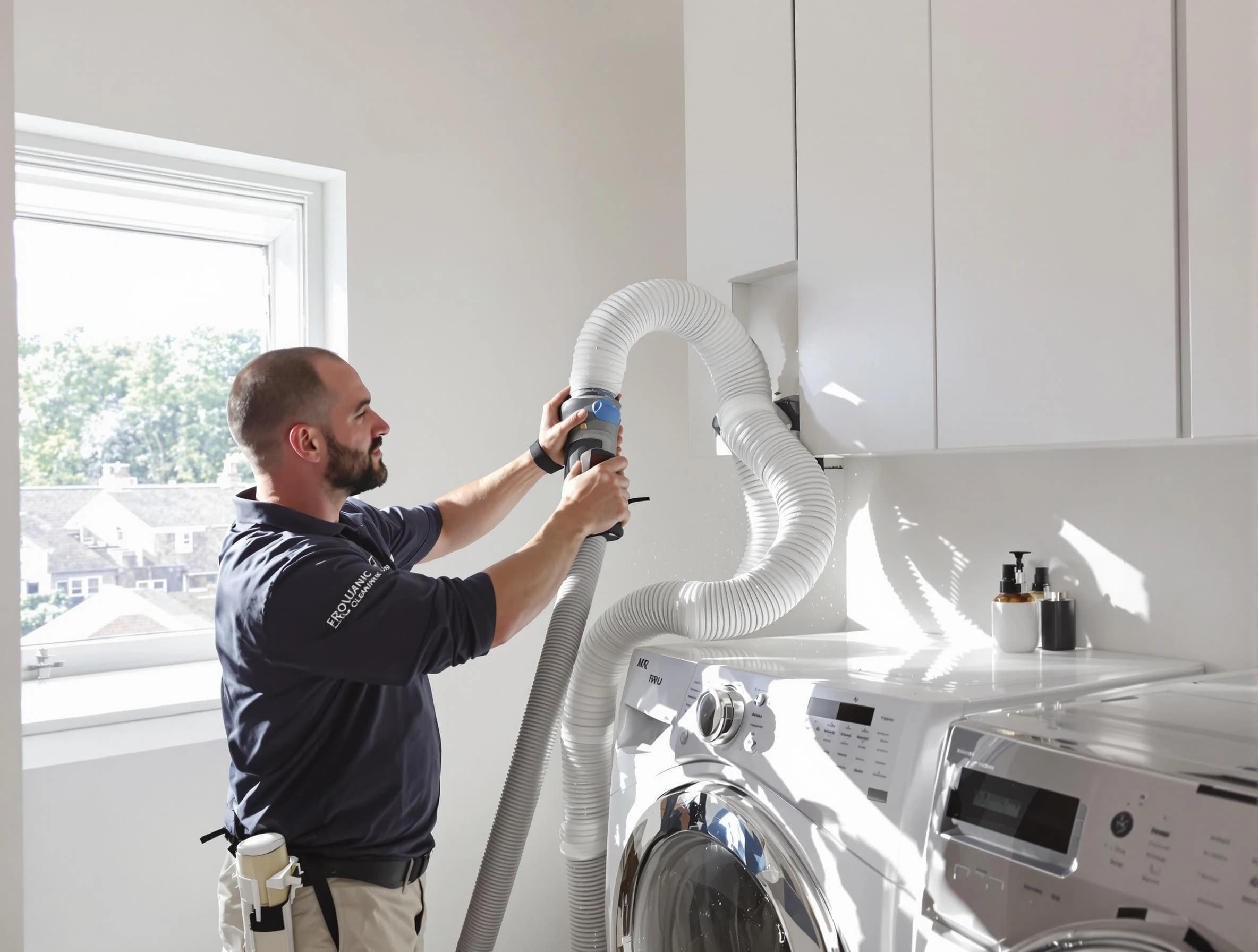 Certified Highland Lakes Dryer Vent Cleaning technician performing dryer vent cleaning in Highland Lakes