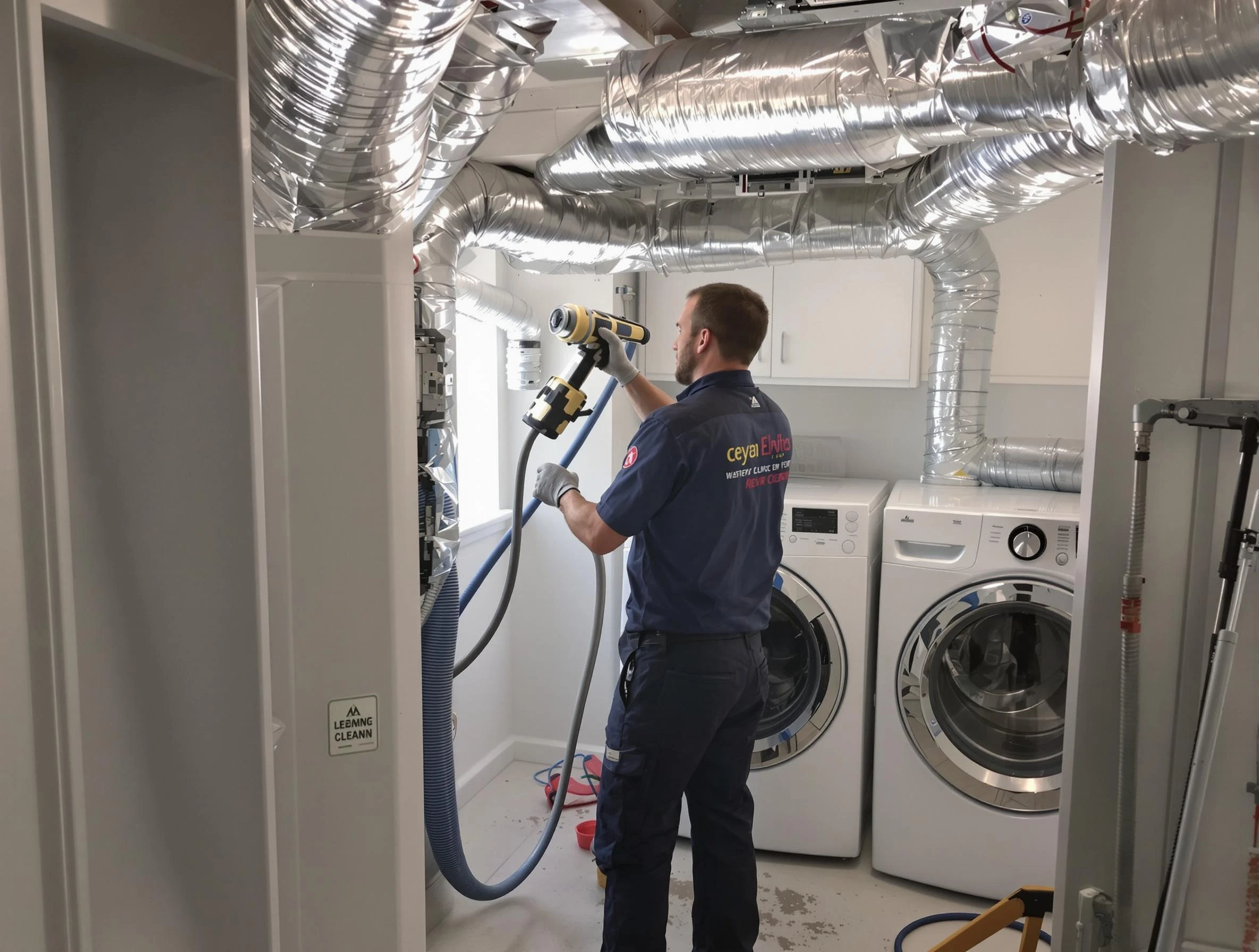 Highland Lakes Dryer Vent Cleaning specialist using advanced equipment for thorough duct cleaning in Highland Lakes