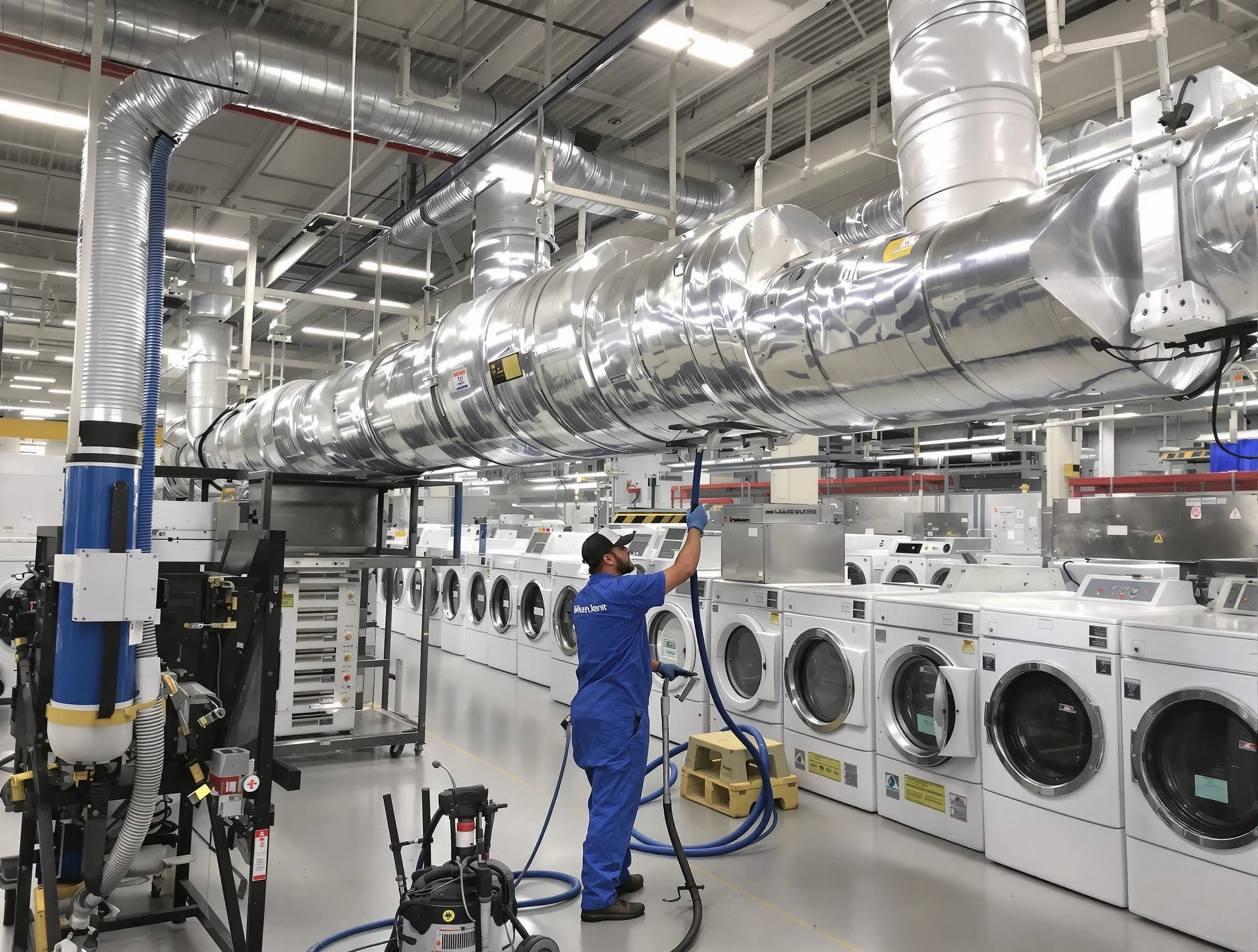 Highland Lakes Dryer Vent Cleaning team performing heavy-duty industrial dryer vent cleaning in Highland Lakes