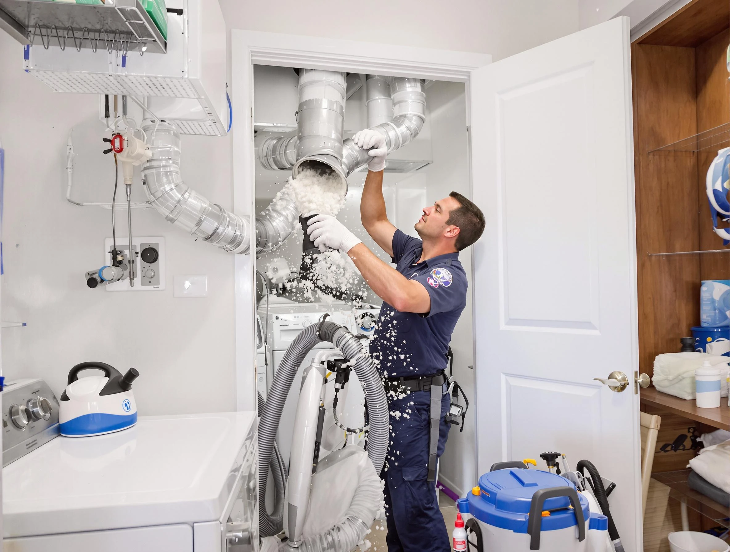 Highland Lakes Dryer Vent Cleaning technician delivering thorough residential dryer vent cleaning service in Highland Lakes